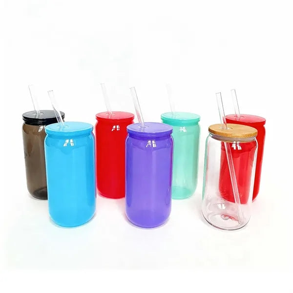 16Oz Eco Friendly Colorful Pc Mason Cup With Straw