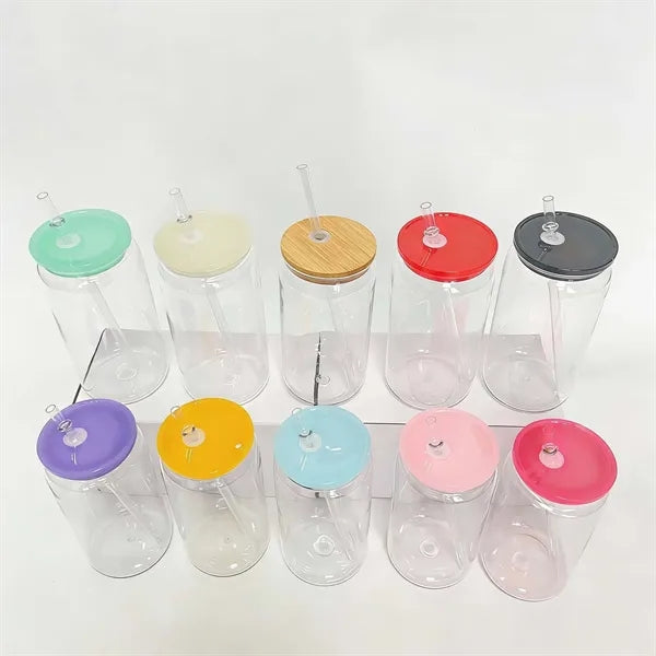 16Oz Eco Friendly Colorful Pc Mason Cup With Straw