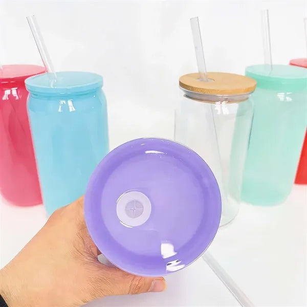 16Oz Eco Friendly Colorful Pc Mason Cup With Straw