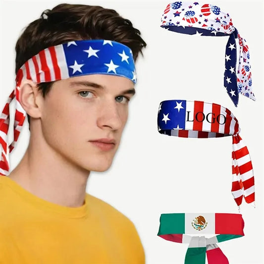 Red White And Blue American Flag Headband For Men And Women