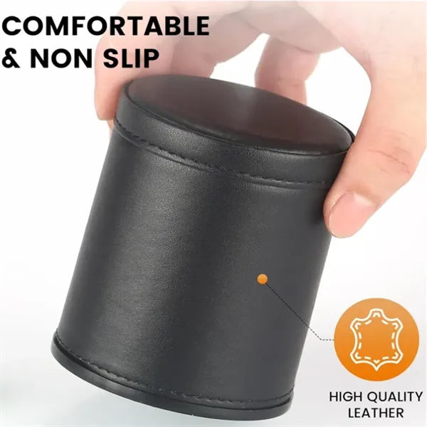 PU Leather Dice Cup With 5 Dices