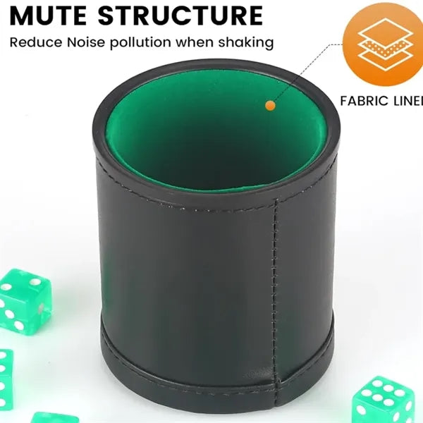 PU Leather Dice Cup With 5 Dices