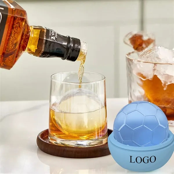Silicone Soccer Ball Ice Cube Mold For Whiskey Cocktails