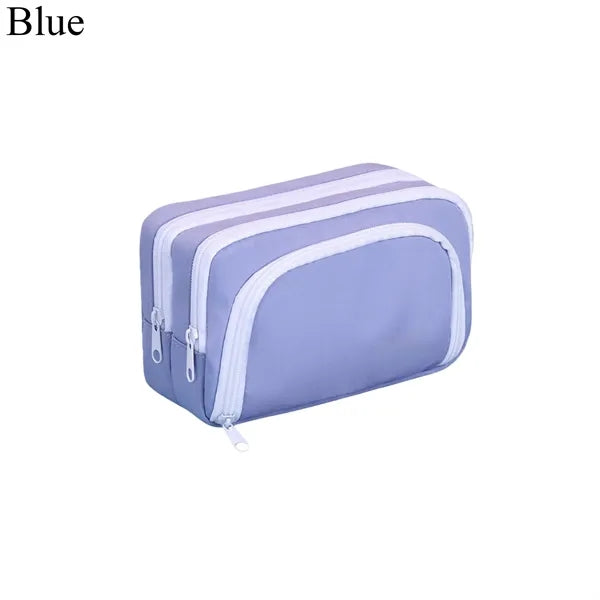 Cute Pencil Case With 3 Compartments For Stationery Storage