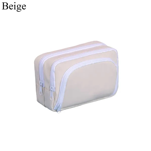 Cute Pencil Case With 3 Compartments For Stationery Storage