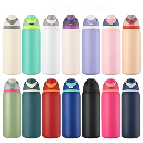 32oz Insulated Stainless Steel Water Bottle with Straw