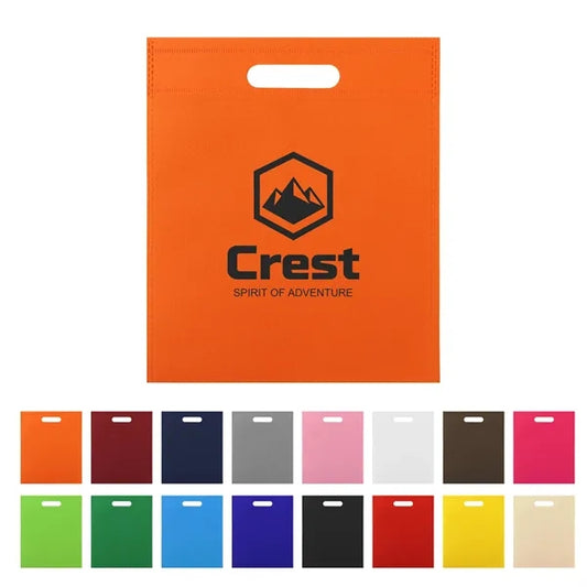12"x10" Small Non Woven Shopping Tote Bag W/Die Cut Handle