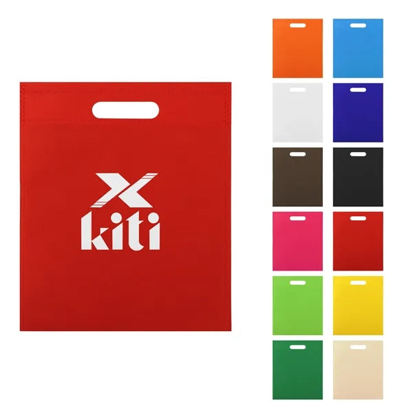 12"x10" Small Non Woven Shopping Tote Bag W/Die Cut Handle