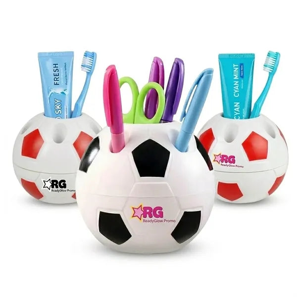 Plastic Soccer Football Shape Pen Pencil Holder