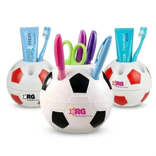 Plastic Soccer Football Shape Pen Pencil Holder