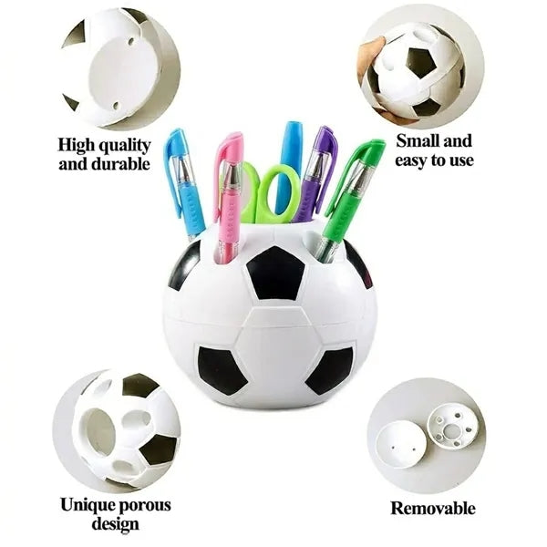 Plastic Soccer Football Shape Pen Pencil Holder