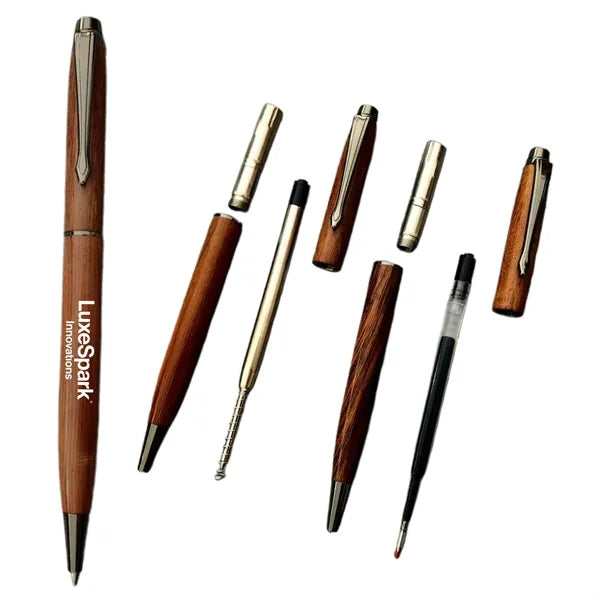 Wood Ballpoint Pen Metal Trim Executive Gift
