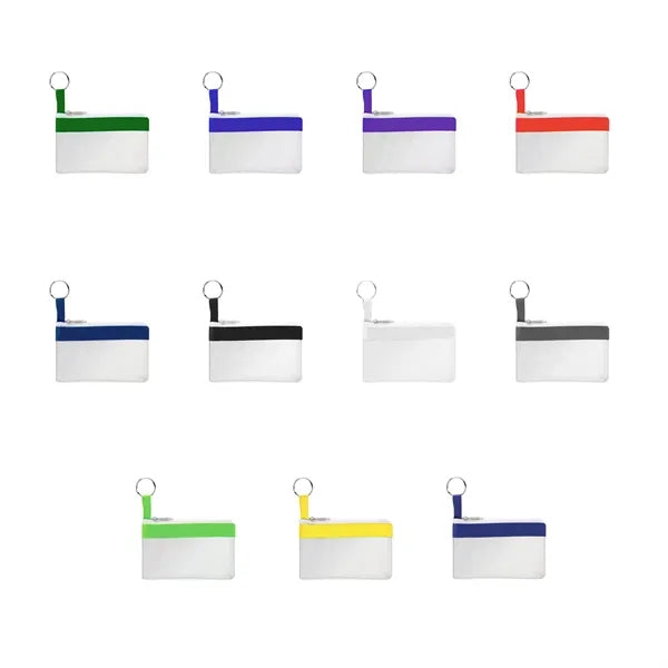 Mini Zippered PVC Pouch Clear Pencil Bag W/ Key Ring