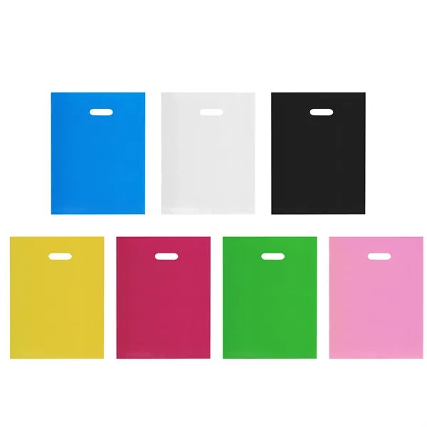 Plastic Shopping Tote Bag W/Die Cut Handle 11.8"x15.7"