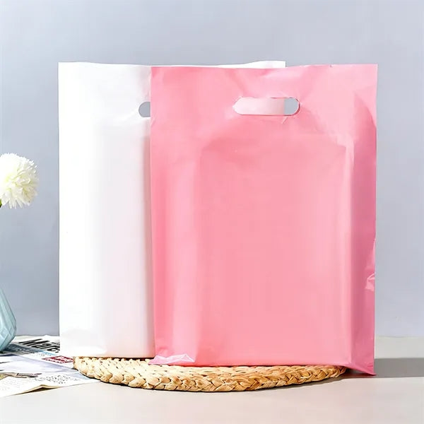 Plastic Shopping Tote Bag W/Die Cut Handle 11.8"x15.7"
