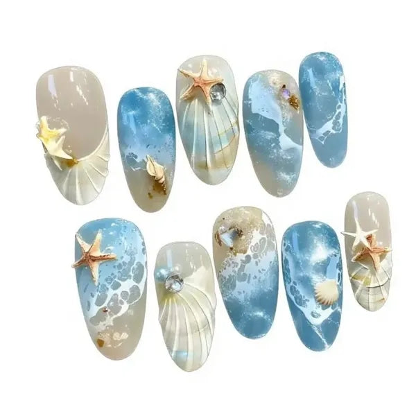 3D Wearable Nails With High-Quality Wave Painting