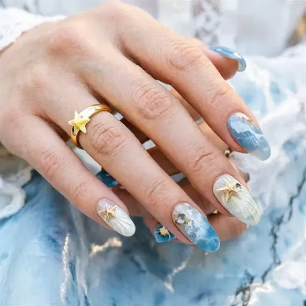 3D Wearable Nails With High-Quality Wave Painting