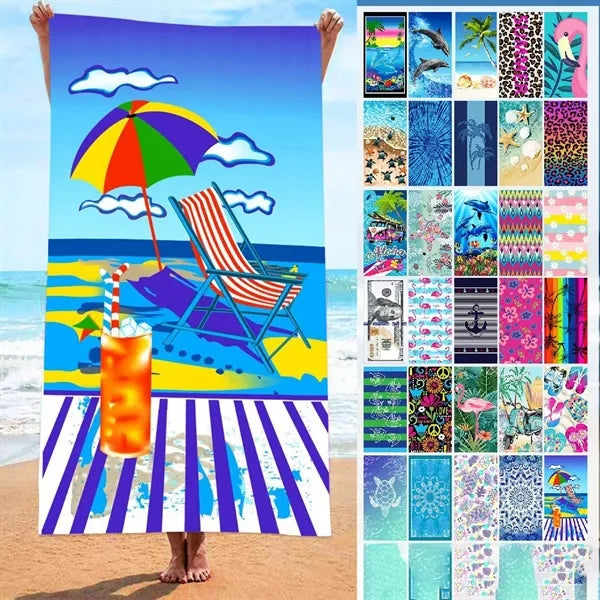 Luxurious Heavyweight Subli-Plush Velour Beach Towel