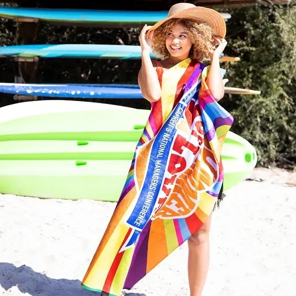 Luxurious Heavyweight Subli-Plush Velour Beach Towel