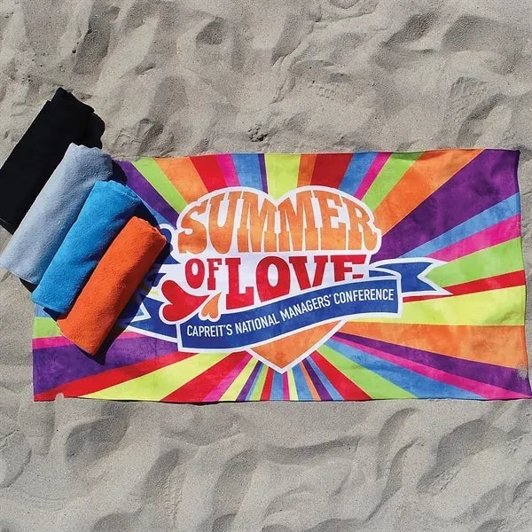 Luxurious Heavyweight Subli-Plush Velour Beach Towel