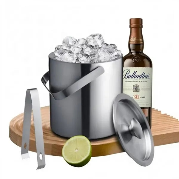 Modern Minimalist Stainless Steel Ice Bucket(With Clip)