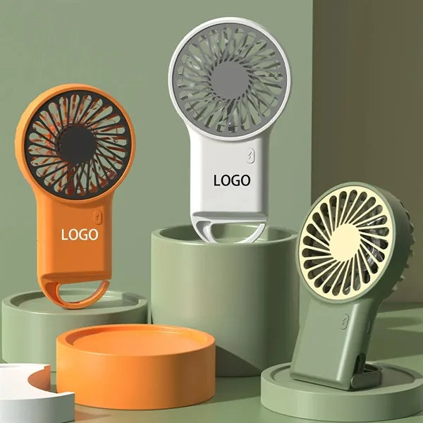 2 In 1 Rechargeable Handheld Desktop Fan With Carabiner