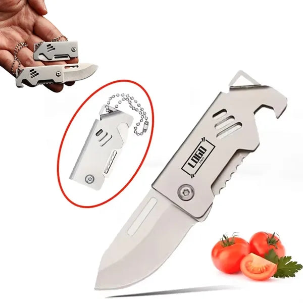 Compact Steel Folding Keychain Knife