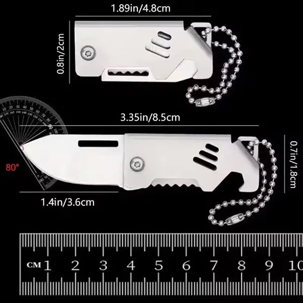 Compact Steel Folding Keychain Knife