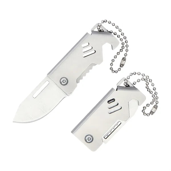 Compact Steel Folding Keychain Knife