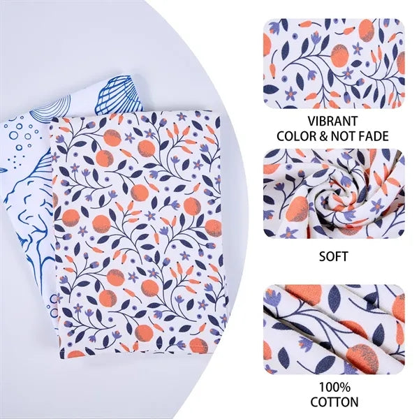 16" X 26" Full Color Cotton Kitchen Tea Towel