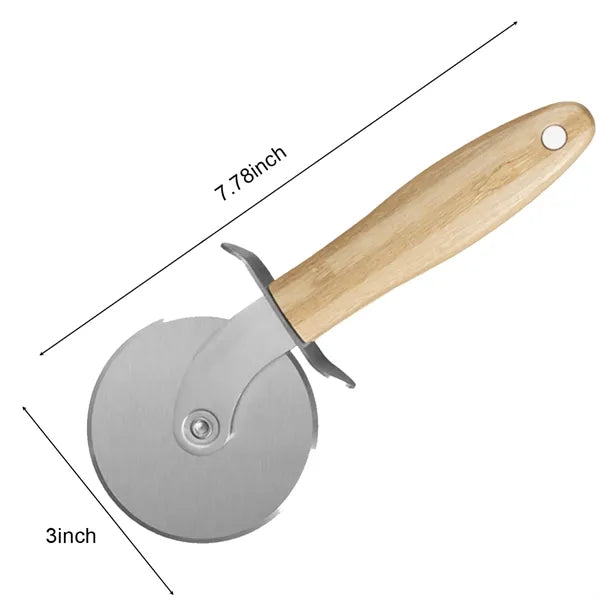 Stainless Steel Eco-friendly Wooden Pizza Cutter