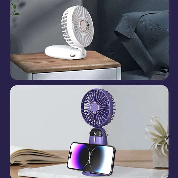 90 Degree Adjustable Portable Handheld Fan With 5 Speed Wind