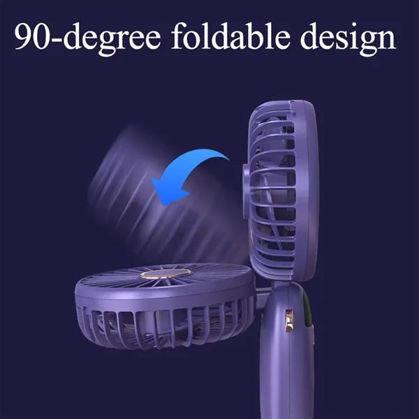 90 Degree Adjustable Portable Handheld Fan With 5 Speed Wind