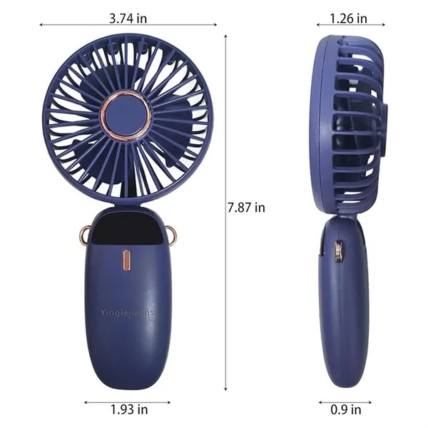 90 Degree Adjustable Portable Handheld Fan With 5 Speed Wind