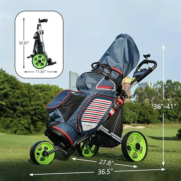 Three Wheel Easy To Folding Golf Push Cart