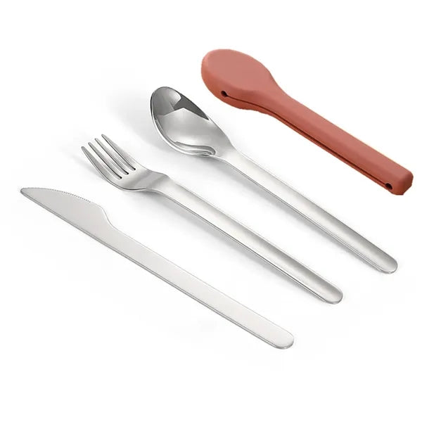 304 Stainless Steel Silicone Camping Tableware Set