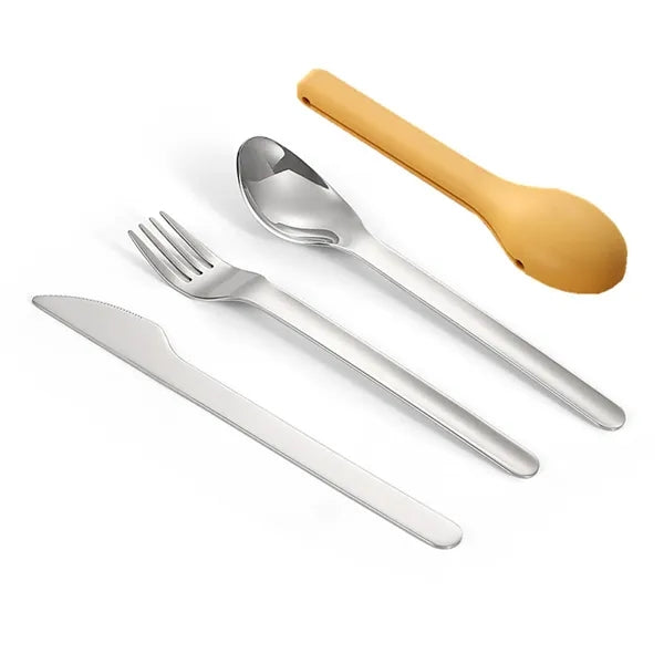 304 Stainless Steel Silicone Camping Tableware Set