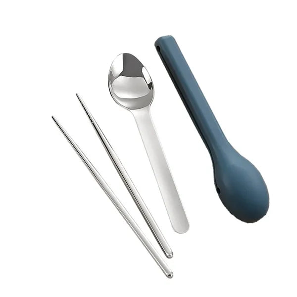 304 Stainless Steel Silicone Camping Tableware Set