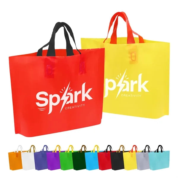 Plastic Shopping Tote Bags W/ Carry Handle 13.7"x9.8"x4"