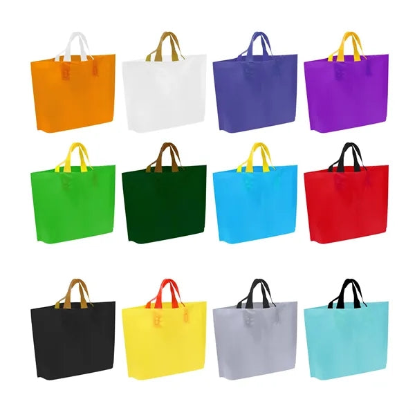 Plastic Shopping Tote Bags W/ Carry Handle 13.7"x9.8"x4"