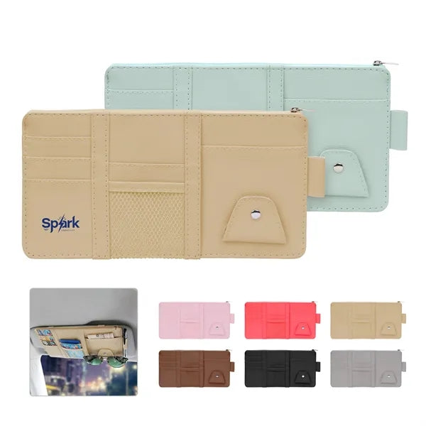 Multi Pocket Car Sun Visor Organizer W/ Sunglass Holder