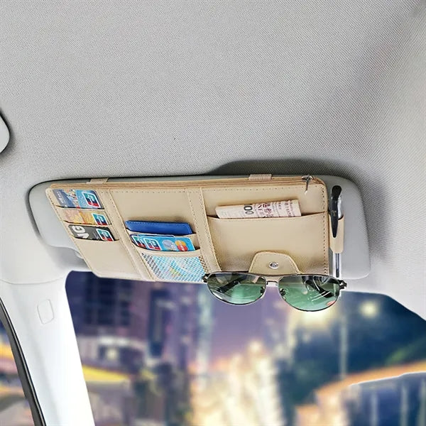 Multi Pocket Car Sun Visor Organizer W/ Sunglass Holder