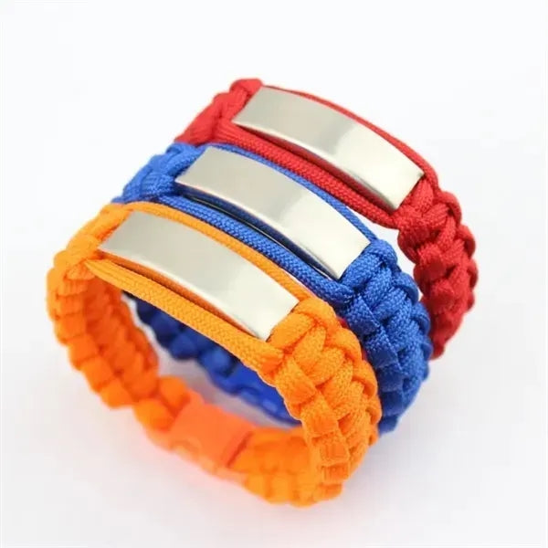 Paracord Bracelet with Metal Plate