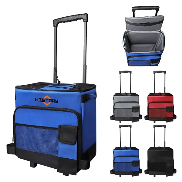 Collapsible Rolling Insulated Cooler Bag Cart W/ Wheels