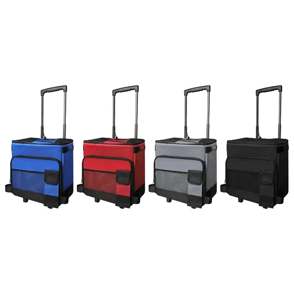 Collapsible Rolling Insulated Cooler Bag Cart W/ Wheels