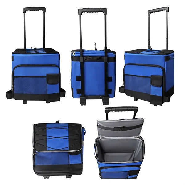 Collapsible Rolling Insulated Cooler Bag Cart W/ Wheels