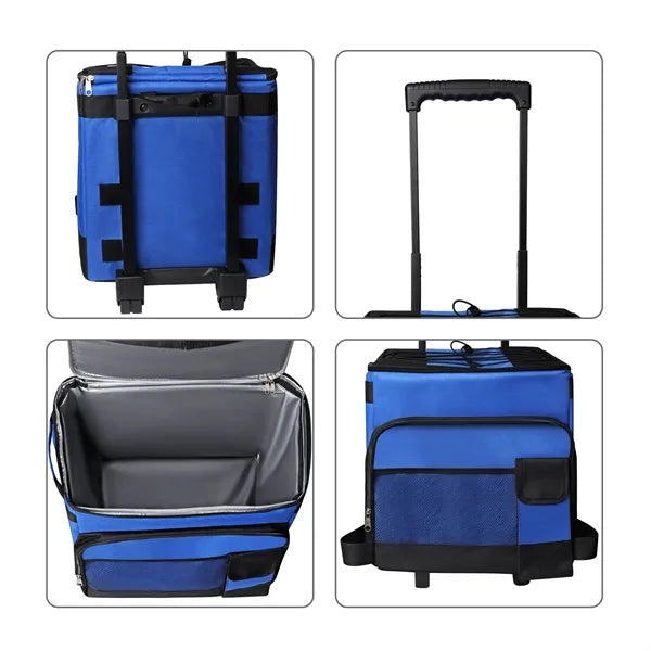 Collapsible Rolling Insulated Cooler Bag Cart W/ Wheels
