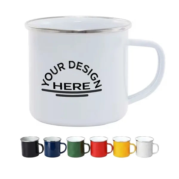 16oz Enamel Camping Mug Retro Steel Coffee Cup