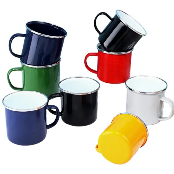 16oz Enamel Camping Mug Retro Steel Coffee Cup