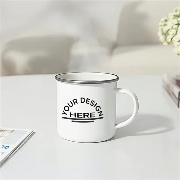 16oz Enamel Camping Mug Retro Steel Coffee Cup
